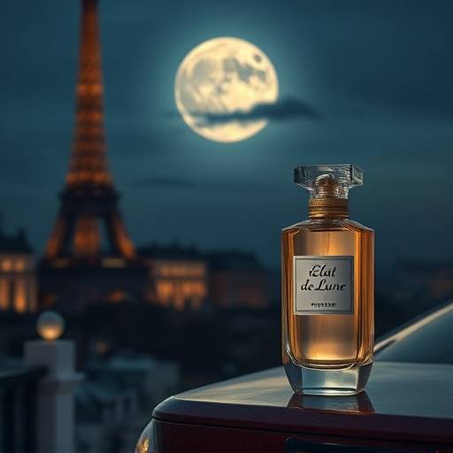 Image publicitaire pour le parfum Éclat de Lune de la maison de couture Parisian Chic.